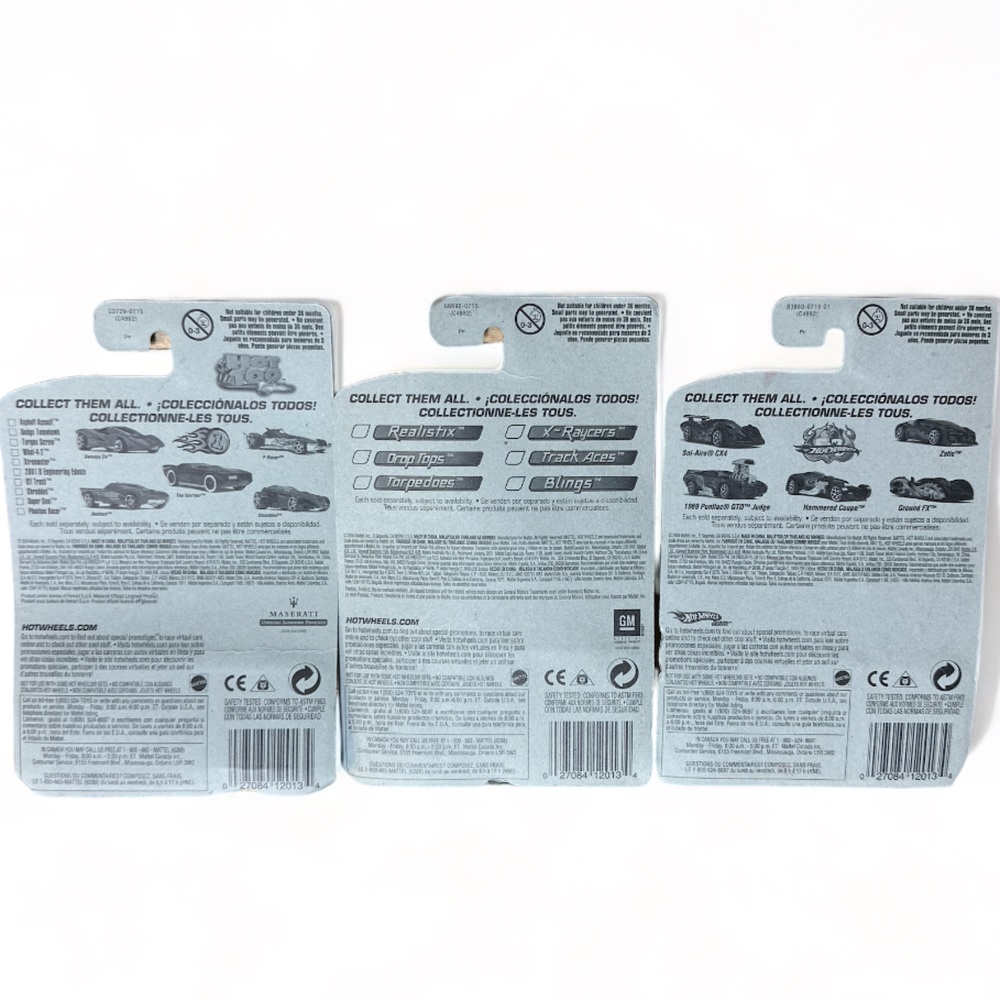 Hot Wheels Set Of 3 | 2004 159 Zotic | 2005 005 Firebird | 2004 029 Maserati NEW - Picture 2 of 6